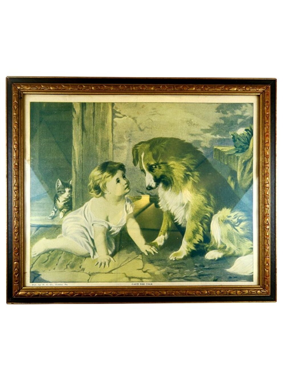 Can't You Talk Framed Litho Art Print Wilson Chemical Co 1920s Home Decor